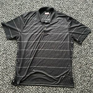 NWOT gray striped short sleeve polo shirt